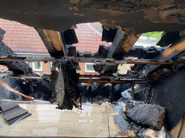 Maldon and Burnham Standard: The roof of the bungalow was singed in the aftermath