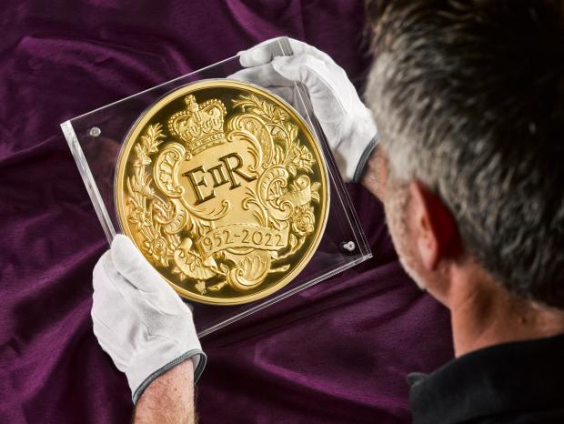 Maldon and Burnham Standard:  Largest-ever coin to mark Queen's Platinum Jubilee. Credit: The Royal Mint