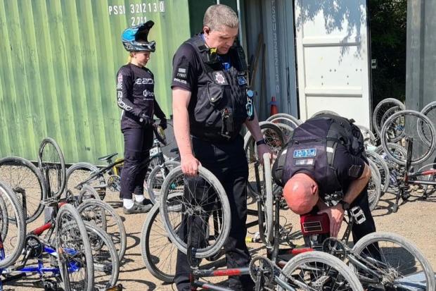 Police officers previously marked bikes in Braintree.