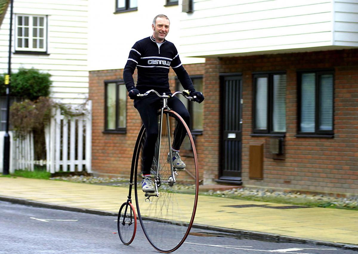 Steven George, of Burnham, on his Panny Farthing bike, taken by Derek Argent.
