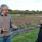 Priti with Lauriston Farm director, Spencer Christy, during her tour on Saturday (30th October). Photo: Stuart Gulleford
