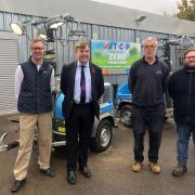The Maldon MP with TCP managing director Andrew Barker, Dave Clark and TCP Research & Development member Patrick Wiltshire