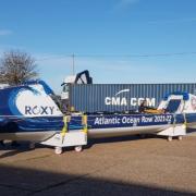 Roxy - the Atlantic Challenge 2021/22 vessel -  being loaded into a sea container for her journey to the start line in Tenerife