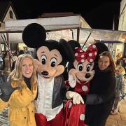 Susan Pearlman and Lynn Gilham with Mickey and Minnie