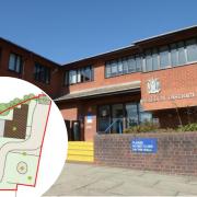The decision was made at Maldon District Council offices yesterday (inset: the proposed site's existing plan)