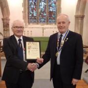 David Swann, president and chairman of the Royal British Legion in Essex, presented Burnham branch chairman David Price with a certificate for the 100th anniversary