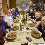 Radio Caroline crew and presenters celebrated Dave Foster's 62nd birthday on board Ross Revenge in Bradwell-on-Sea