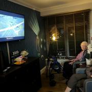 Residents at Windle Court in the new cinema room