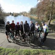 Cyclists from Active Essex, representatives from London Marathon Charitable Trust and Essex Council and Farleigh Hospice riders as RideLondon Essex was announced