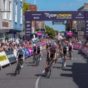 Maldon high street - classique riders at the finish line. Photo: Bob Martin for London Marathon Events