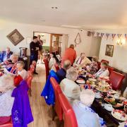 Residents at Waterside Home Care enjoying the jubilee celebrations
