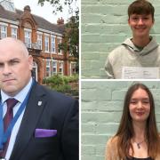 Happy results : Plume Academy's headteacher Carl Wakefield was proud of his students