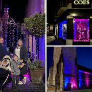 Raising awareness: businesses and churches decorated in pink and blue