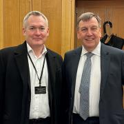Teacher ambassador: James Cooper and Sir John Whittingdale at Westminster