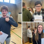 Results: students with their results Luca Winfield (left), Harry Edwards (top right) and Casey Faraway (bottom right)
