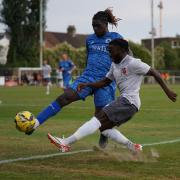 Delivery: Terrell Egrbi fires in a cross for Maldon and Tiptree at Walthamstow.