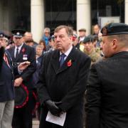 Service: MP Sir John Whittingdale at the Remembrance Day service in Maldon