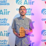 Proud: presenter Josh Holmes-Bright with his award