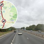 Incident - A section of the A12 northbound has been partially blocked this morning and is causing delays (Image: Google Maps, Canva)