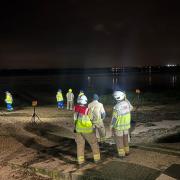 Firefighters were called to reports of a person in a rowing boat stuck in mud near Heybridge