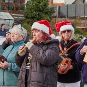 Festive: Visitors making music at the Quay