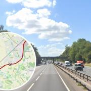 Incident - A photo of the A12 London-bound and the traffic control map (Image: Canva)