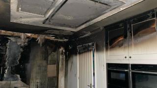 Incident - the kitchen suffered severe damage from the fire