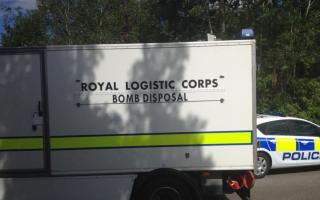 A bomb disposal team at a previous incident in Essex