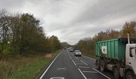 Car fire on A120. Picture: Google Maps.